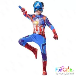 لباس کودک پسرانه ابر قهرمان کاپیتان آمریکا (Captain America) استرچ (جدید 2024)