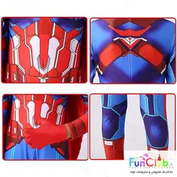 لباس کودک پسرانه ابر قهرمان کاپیتان آمریکا (Captain America) استرچ (جدید 2024)