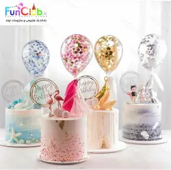 مینی بادکنک روکیکی شیشه ای همراه با پولکی (دارای رنگبندی) - غیر هلیومی ویژه تهران