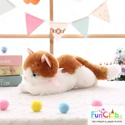 عروسک پولیش - بچه گربه خوابیده موزیکال 25 سانت (دارای رنگبندی)