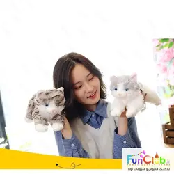 عروسک پولیش - بچه گربه خوابیده موزیکال 25 سانت (دارای رنگبندی)