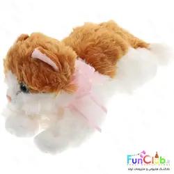 عروسک پولیش - بچه گربه خوابیده موزیکال 25 سانت (دارای رنگبندی)