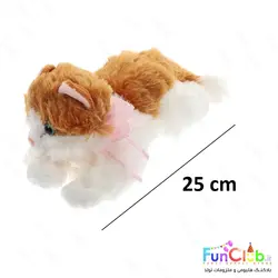 عروسک پولیش - بچه گربه خوابیده موزیکال 25 سانت (دارای رنگبندی)