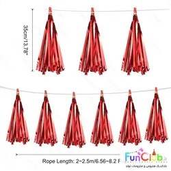 آویز ریش ریش کاغذی 35 سانتی (بسته 10 عددی) قرمز