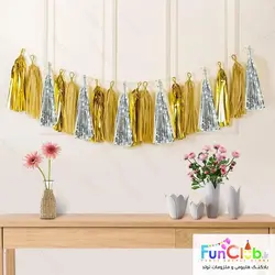 آویز ریش ریش کاغذی 35 سانتی (بسته 10 عددی) قرمز