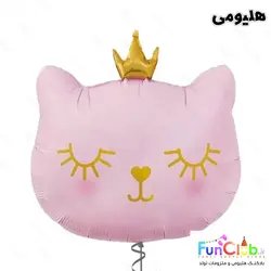 بادکنک هلیومی فویلی سایز بزرگ طرح گربه اشرافی صورتی