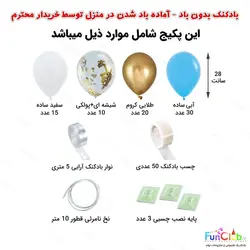 پکیج بادکنک آرایی در منزل تم آبی طلایی