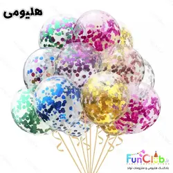 پکیج بادکنک هلیومی شیشه ای پولکی متنوع (15عدد)