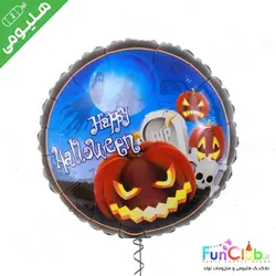 بادکنک هلیومی هالووین فویلی سایز استاندارد طرح HappyHalloween کدو