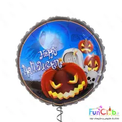بادکنک هلیومی هالووین فویلی سایز استاندارد طرح HappyHalloween کدو