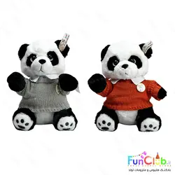 عروسک پولیش - پاندا لباس بافتنی 22 سانت - (لباس دارای رنگبندی)