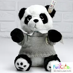 عروسک پولیش - پاندا لباس بافتنی 22 سانت - (لباس دارای رنگبندی)