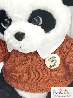 عروسک پولیش - پاندا لباس بافتنی 22 سانت - (لباس دارای رنگبندی)