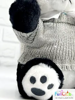 عروسک پولیش - پاندا لباس بافتنی 22 سانت - (لباس دارای رنگبندی)