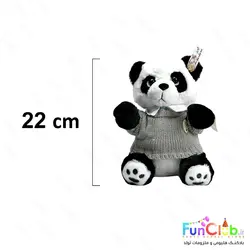 عروسک پولیش - پاندا لباس بافتنی 22 سانت - (لباس دارای رنگبندی)