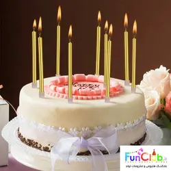 شمع تولد مدادی رنگ میکس طلایی و نقره ای 8 عددی