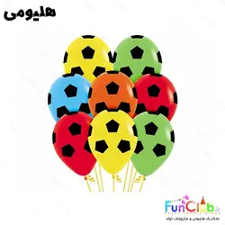 بادکنک هلیومی لاتکسی طرحدار دیزاین توپ فوتبال (دارای رنگبندی)