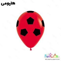 بادکنک هلیومی لاتکسی طرحدار دیزاین توپ فوتبال (دارای رنگبندی)