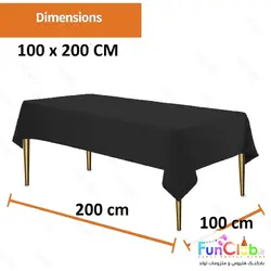 سفره رومیزی ابعاد 1*2 متر متالیک مشکی