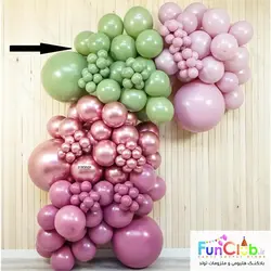بادکنک لاتکسی TOPTEX خالی فشن بسته 50 عددی رنگ سبز اکالیپتوس