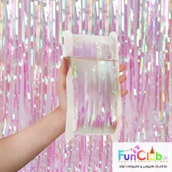 بک دراپ (تزیین پشت میز) 1*2 متر هولوگرافیک کریستال سفید