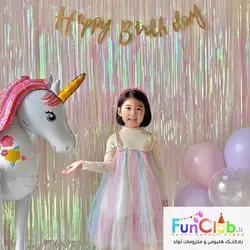 بک دراپ (تزیین پشت میز) 1*2 متر هولوگرافیک کریستال سفید