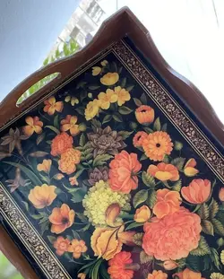 سینی چوبی با رویه شفاف رزین کد 102170