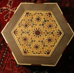 جعبه جواهر نفیس شش ضلعی جُوَک کاری کد 102069