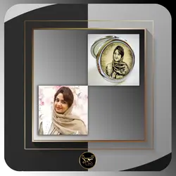 آینه جیبی طلایی قلمزنی برنجی طرح چهره دلخواه با بسته بندی نفیس کد 101951