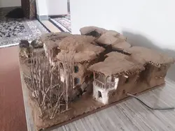 ماکت کاهگلی چهار خانه روستایی حیاط دار با سیستم نورپردازی کد 101883