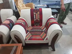 مبل راحتی سنتی با طرح گلیم چهل تکه 7 نفره کد 101794