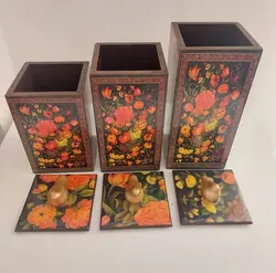 بانکه 3 تایی چوبی رزین کد 102376
