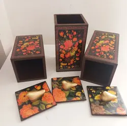 بانکه 3 تایی چوبی رزین کد 102376