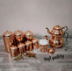 قوری و کتری چکشی مسی کد 102327