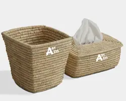 ست جادستمال و سطل زباله حصیری کد 102304