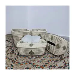 ست جادستمال و سطل زباله حصیری کد 102304