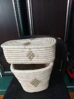 ست جادستمال و سطل زباله حصیری کد 102304