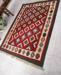 گلیم پشمی شور شده کد 102303