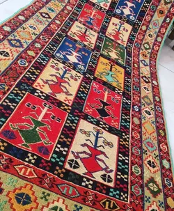 گلیم نخی پشمی شور شده کد 102302