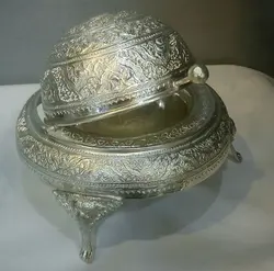 ظرف خاویار خوری نقره نما کد 101131