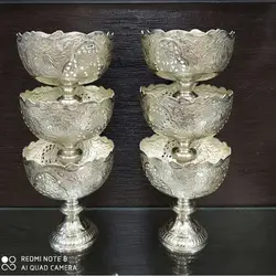 آجیل خوری پایه دار نقره نما 6 عدد کد 101057