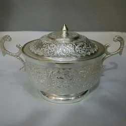 گالش چایخوری نقره نما 6 عدد با قندان کد 101056