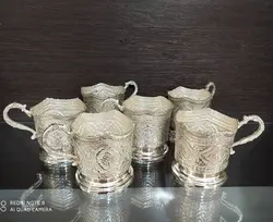 گالش شربت خوری نقره نما 6 عدد کد 101059