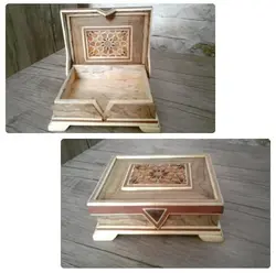 جعبه جواهر جُوَک کاری با لولای چوبی کد 10726