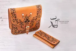 ست کیف دوشی و کیف پول چرمی کد 10119