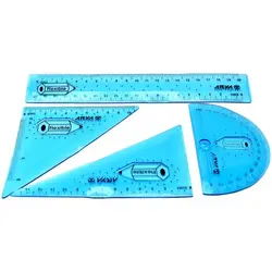 ست خط کش نقاله و گونیا ژله ای آریا کد 8038