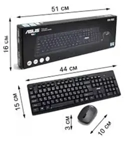 کیبورد و موس بی سیم دانگل دار ایسوس ترکیبی مدل KM-9800