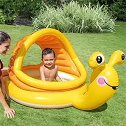 استخر بادی کودک سایبان دار طرح حلزون