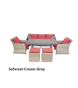 ست مبلمان باغ چین مدل سوفارست کرم طوسی