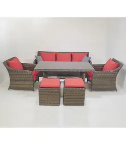 ست مبلمان 7 نفره سوفارست قهوه‌ای باغ چین